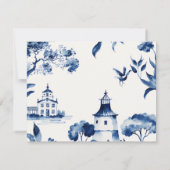 Blaue und weiße Chinoiserie  Dankeskarte (Rückseite)