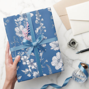 Blaue und weiße Chinoiserie-Decoupage Geschenkpapier