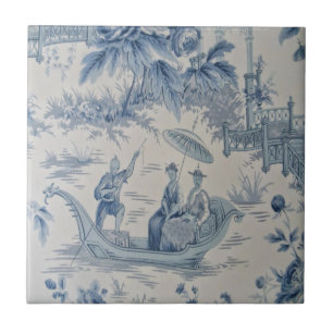 Blaue und weiße Chinoiserie  Fliese