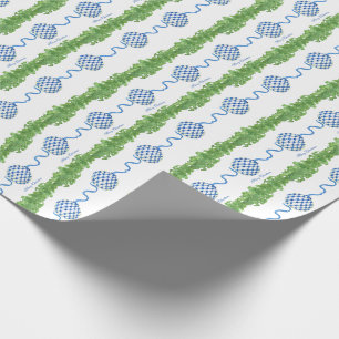 Blaue und weiße Chinoiserie-Girlande Grandmillenni Geschenkpapier