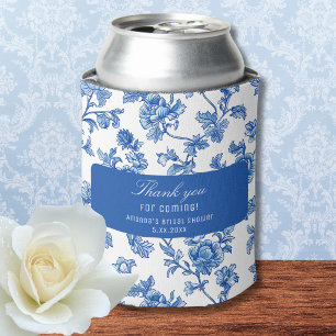Blaue und weiße Chinoiserie-Rosen-Pfingstrose Dosenkühler