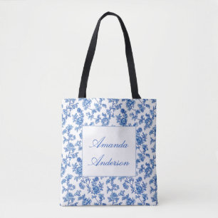 Blaue und weiße Chinoiserie-Tasche Tasche