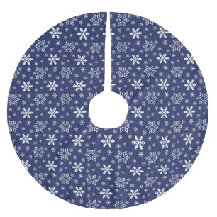 BLAUE UND WEISSE CHRISTMAS SCHNEEFLACHPATTER POLYESTER WEIHNACHTSBAUMDECKE
