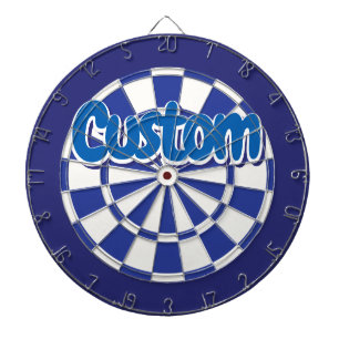 Blaue und weiße coole personalisierte Text Dartscheibe