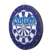 Blaue und weiße coole personalisierte Text Dartscheibe (Vorderseite rechts)