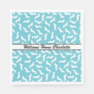 Blaue und weiße Dackel-Party-Servietten Serviette