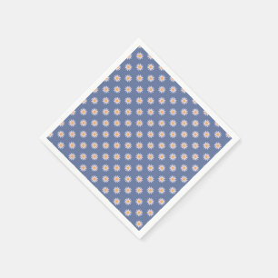 Blaue und weiße Daisy Blumenmuster Papier Napkins Serviette