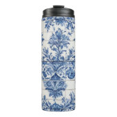 Blaue und weiße Dekorationstafel Thermosbecher (Vorderseite)