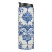 Blaue und weiße Dekorationstafel Thermosbecher (Nach rechts gedreht)