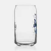 Blaue und weiße Delft-Kunstschmetterlinge mit Blum Dosenglas (Rechts)