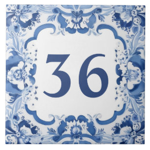 Blaue und weiße Delft-Zollhaus-Nummernschild-Schil Fliese