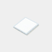 Blaue und weiße Diagonalstreifen, die klebrige Not Post-it Klebezettel (angewinkelt)