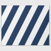 Blaue und weiße Diagonalstreifen Geschenkpapier (Flach)