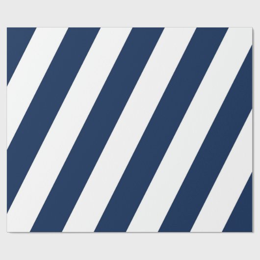Blaue und weiße Diagonalstreifen Geschenkpapier (Flach)