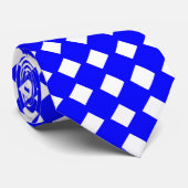 Blaue und weiße Diamant-Gemusterte Krawatte (Gerollt)
