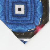 Blaue und weiße Diamanten und rote Kreise Fleecedecke (Ecke)