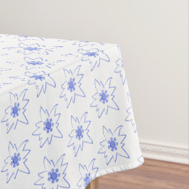 Blaue und weiße Edelweiss-Kontur Tischdecke