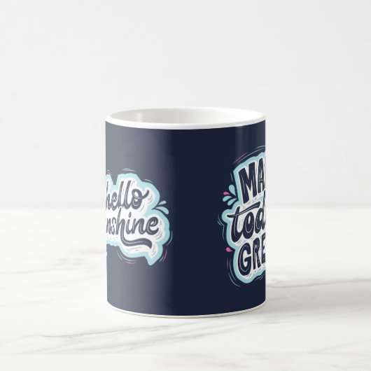 Blaue und weiße einfache Motivation Kaffeetasse (Mittel)