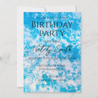 Blaue und weiße Eisoberfläche Einladung