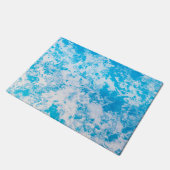 Blaue und weiße Eisoberfläche Fußmatte (Schrägansicht)