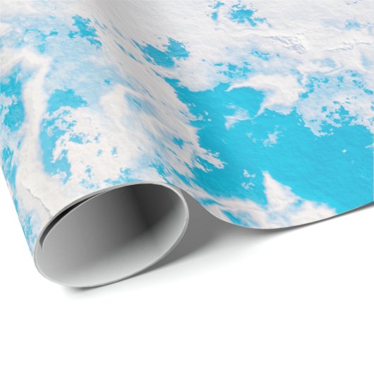 Blaue und weiße Eisoberfläche Geschenkpapier (Rolleneckpunkt)