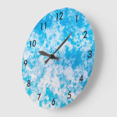 Blaue und weiße Eisoberfläche Große Wanduhr (Winkel)
