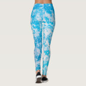 Blaue und weiße Eisoberfläche Leggings (Rückseite)