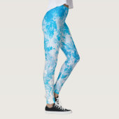 Blaue und weiße Eisoberfläche Leggings (Rechts)