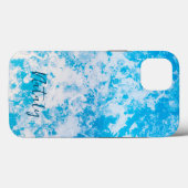Blaue und weiße Eisoberfläche personalisiert Case-Mate iPhone Hülle (Rückseite (Horizontal))
