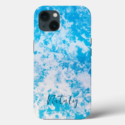 Blaue und weiße Eisoberfläche personalisiert Case-Mate iPhone Hülle (Rückseite)