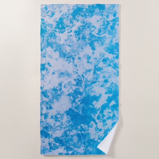 Blaue und weiße Eisoberfläche Strandtuch (Vorderseite)