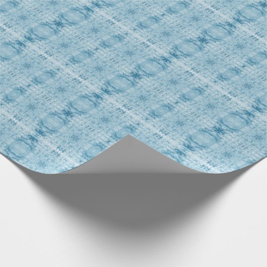 Blaue und weiße Federmuster Geschenkpapier (Ecke)