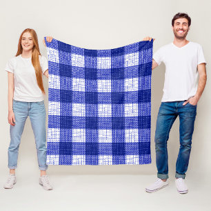 Blaue und weiße, fett karierte Karo-Design  Fleecedecke