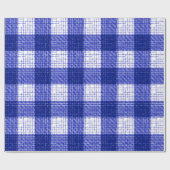 Blaue und weiße, fett karierte Karo-Design Geschenkpapier (Flach)