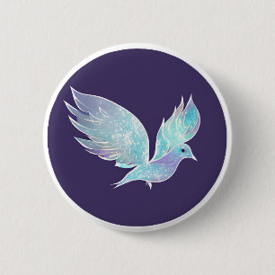 Blaue und weiße Fleckenfarbe Button