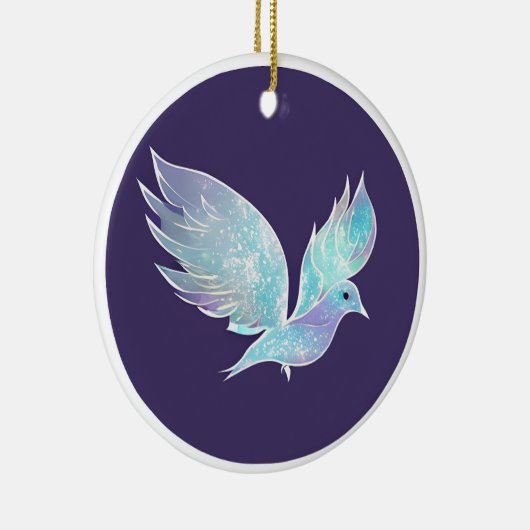 Blaue und weiße Fleckenfarbe Keramik Ornament (Rechts)