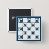 Blaue und weiße Fliesen Button (Vorne & Hinten)