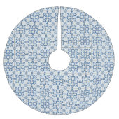 Blaue und weiße Fliesen mit holprigen Blätter und  Polyester Weihnachtsbaumdecke (Vorderseite)