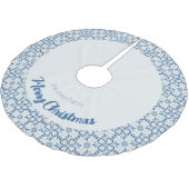 Blaue und weiße Fliesen mit holprigen Blätter und Polyester Weihnachtsbaumdecke (Schrägansicht)