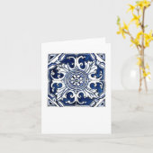 Blaue und weiße Fliesen von Porto, Portugal Karte (Gelbe Blume)