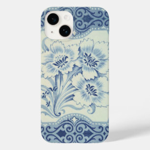 Blaue und weiße florale viktorianische Majolika-An Case-Mate iPhone 14 Hülle