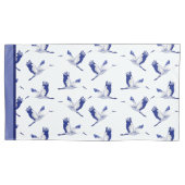 Blaue und weiße Flugkrane Kissenbezug (Vorderseite-Links)