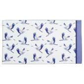 Blaue und weiße Flugkrane Kissenbezug (Vorderseite-Rechts)