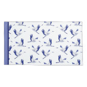 Blaue und weiße Flugkrane Kissenbezug (Rückseite-Links)