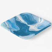 Blaue und weiße Flüssig-Kunstmarmor Pappteller (Gewinkelt)
