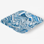 Blaue und weiße Flüssig-Kunstmarmor Pappteller (Gewinkelt)