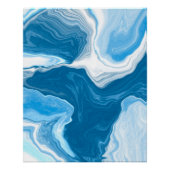 Blaue und weiße Flüssig-Kunstmarmor Poster (Vorderseite)