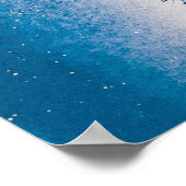 Blaue und weiße flüssige Kunst Poster (Ecke)
