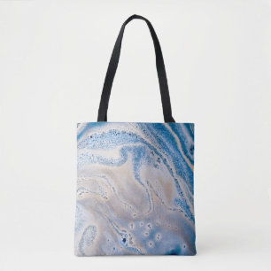 Blaue und weiße flüssige Kunst Tasche