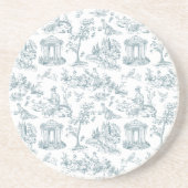 Blaue und weiße französische Toilette Getränkeuntersetzer (Vorne)